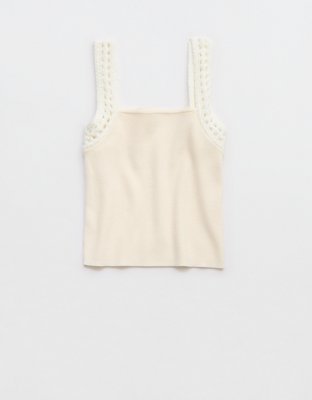 Aerie Crochet Sweater Tank Top