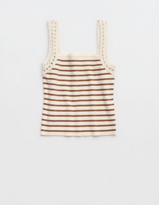 Aerie Crochet Sweater Tank Top