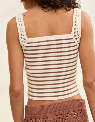 Aerie Crochet Sweater Tank Top