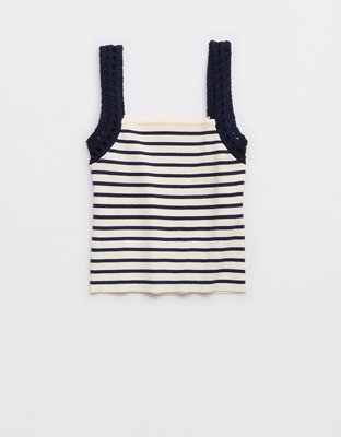 Aerie Crochet Sweater Tank Top