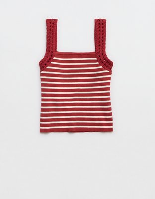 Aerie Crochet Sweater Tank Top