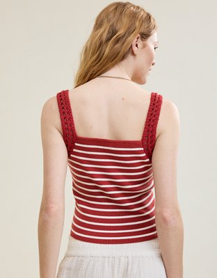Aerie Crochet Sweater Tank Top