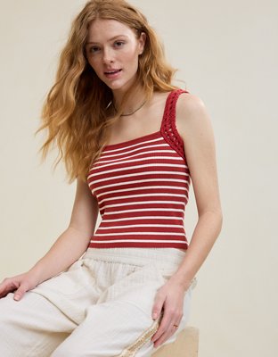 Aerie Crochet Sweater Tank Top