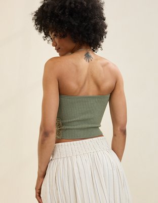 Aerie Top Tubo Tejido en Punto Elástico