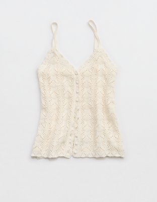 Aerie Sweater Button Front Tank Top