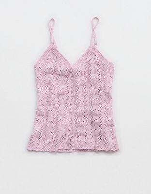 Aerie Sweater Button Front Tank Top