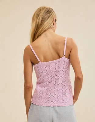 Aerie Sweater Button Front Tank Top