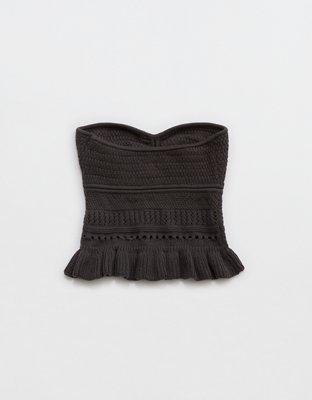 Aerie Top Tubo Tejido con Peplo