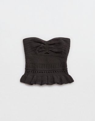 Aerie Top Tubo Tejido con Peplo