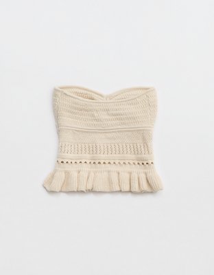 Aerie Peplum Sweater Tube Top
