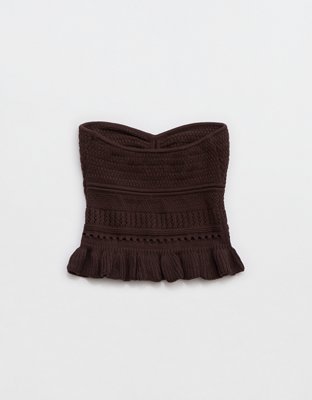 Aerie Top Tubo Tejido con Peplo