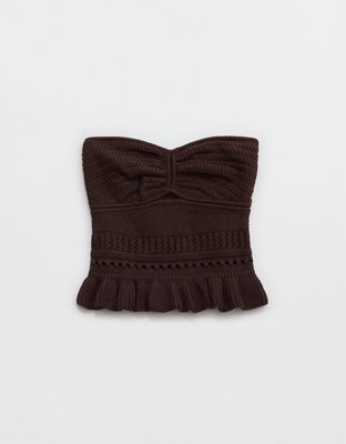 Aerie Top Tubo Tejido con Peplo
