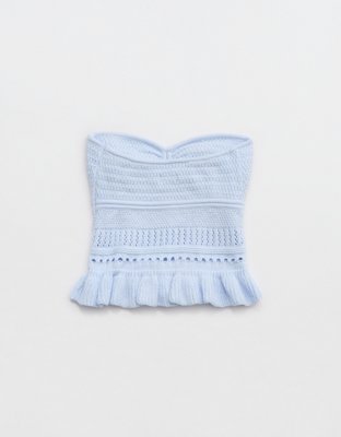 Aerie Top Tubo Tejido con Peplo