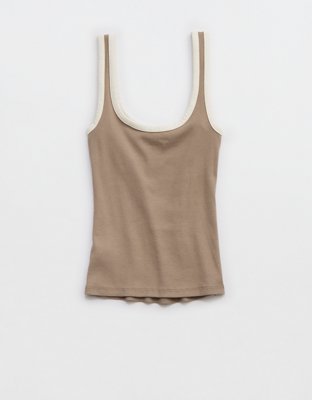 Aerie Double Scoop Neck Tank Top