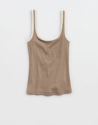 Aerie Double Scoop Neck Tank Top