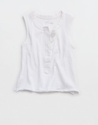 Aerie Shadow Stripe Henley Tank Top