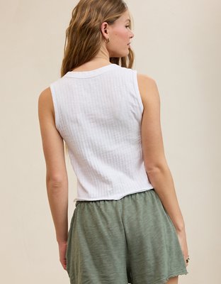 Aerie Shadow Stripe Henley Tank Top