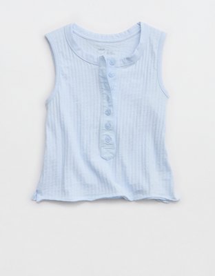 Aerie Shadow Stripe Henley Tank Top