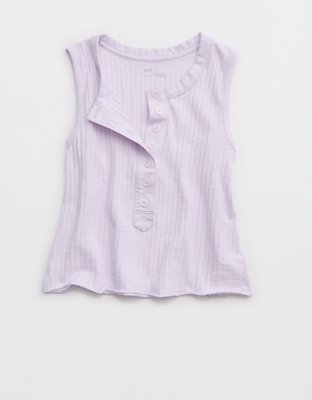 Aerie Shadow Stripe Henley Tank Top