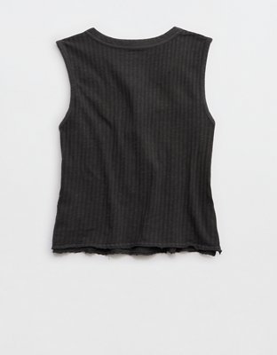 Aerie Shadow Stripe Henley Tank Top