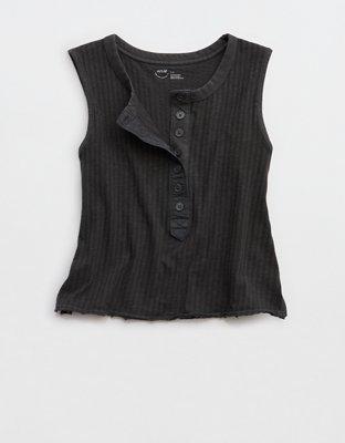Aerie Shadow Stripe Henley Tank Top