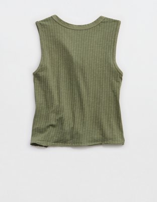 Aerie Shadow Stripe Henley Tank Top