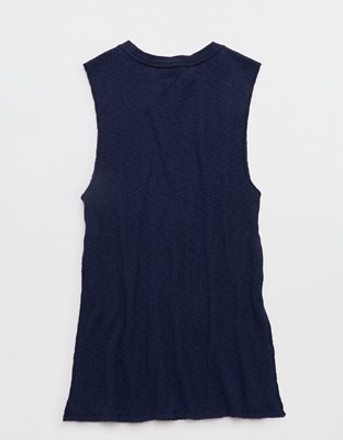 Aerie Textured Rib Tunic Tank Top