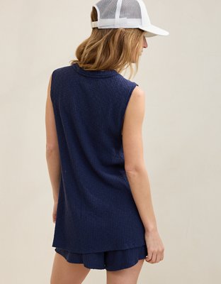 Aerie Textured Rib Tunic Tank Top