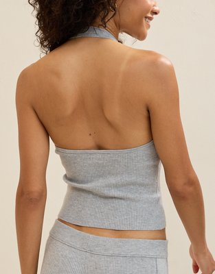 Женский свитер Aerie Sweater Halter Tank Top, цвет: Средний меланжевый серый — фото 2