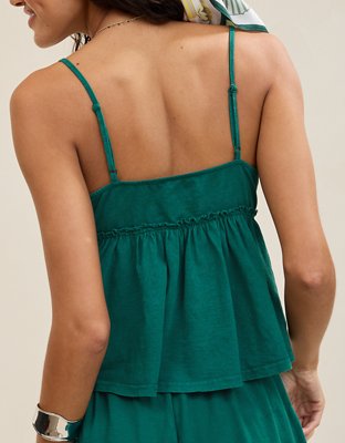 green emerald velvet dress Rubi Green Babydoll Mini Dress - US 6 main image 1