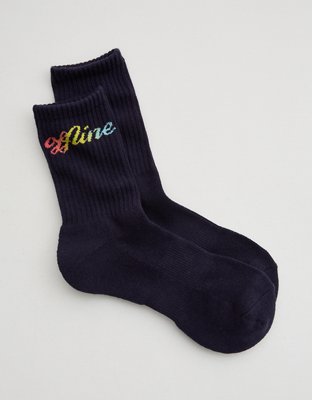 OFFLINE By Aerie Mesh Pride Crew Socks