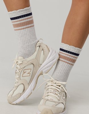OFFLINE By Aerie Scalloped Crew Socks