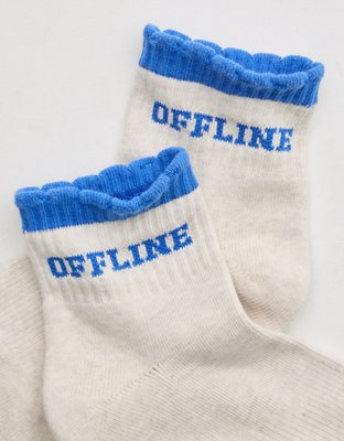 OFFLINE By Aerie Scalloped Short Crew Socks