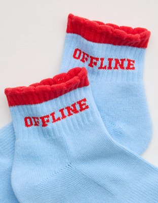OFFLINE By Aerie Scalloped Short Crew Socks