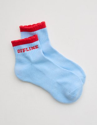 OFFLINE By Aerie Scalloped Short Crew Socks