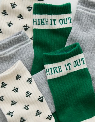 OFFLINE By Aerie Holiday Crew Sock 3-Pack