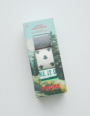 OFFLINE By Aerie Holiday Crew Sock 3-Pack