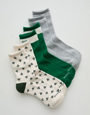 OFFLINE By Aerie Holiday Crew Sock 3-Pack