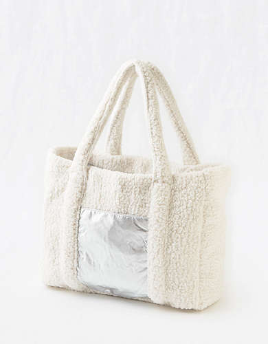 OFFLINE By Aerie Reversible Sherpa Nylon Tote Bag