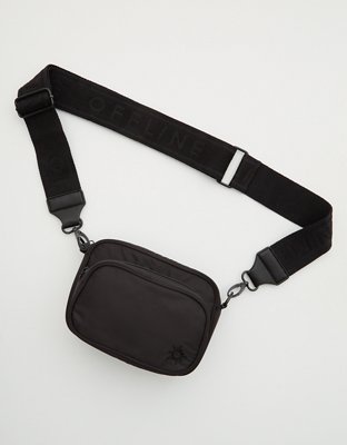 Silver Fanny Pack - Crossover Bag or Fitness Fanny Pack - Black Star