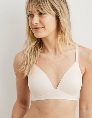 Aerie Real Happy Wireless Lightly Lined Bra In Natural