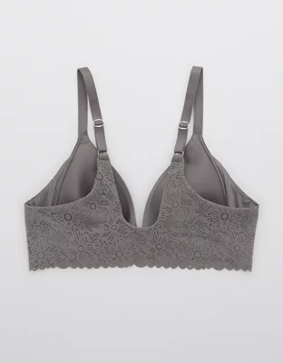 Aerie Real Sunnie Wireless Lightly Lined Blossom Lace Trim Bra