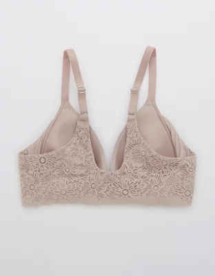 Aerie Real Sunnie Wireless Lightly Lined Blossom Lace Trim Bra