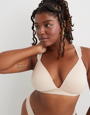 aerie, Intimates & Sleepwear, Aerie Seamless Ribbed Strappy Padded  Bralette Olive Green Size Xl