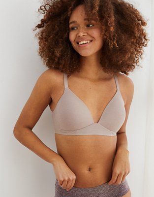 aerie, Intimates & Sleepwear, Aerie Real Sunnie Bra 32c Wireless Pull  Over Nude