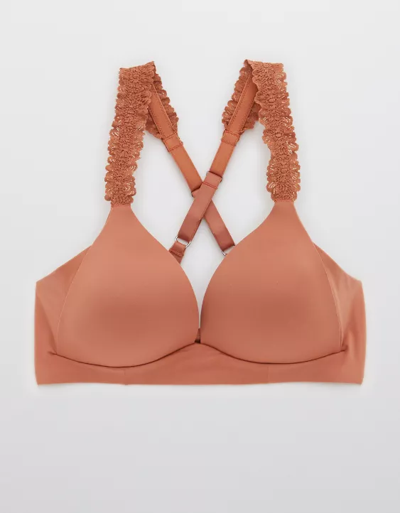 Aerie Real Sunnie Wireless Lightly Lined Blossom Lace Strap Bra