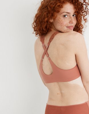 Aerie Real Sunnie Wireless Lightly Lined Blossom Lace Strap Bra