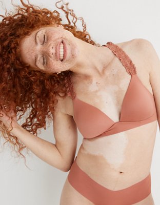 Aerie Real Sunnie Wireless Lightly Lined Blossom Lace Strap Bra