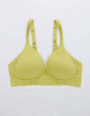 Aerie Real Sunnie Wireless Lightly Lined Lace Trim Bra