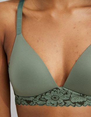 aerie, Intimates & Sleepwear, Aerie Real Sunnie Wireless Lace Push Up Bra  Size 32aa In Color Pebble